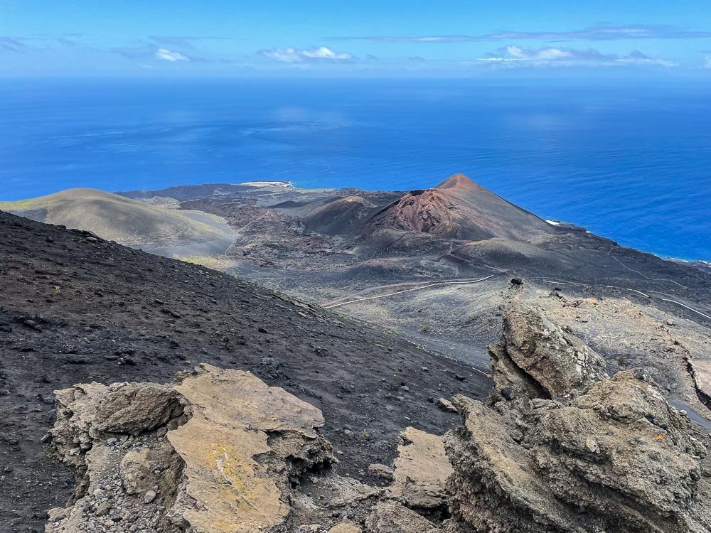 Volcán de San Antonio in La Palma Volcanos and ocean views from the hiking trail